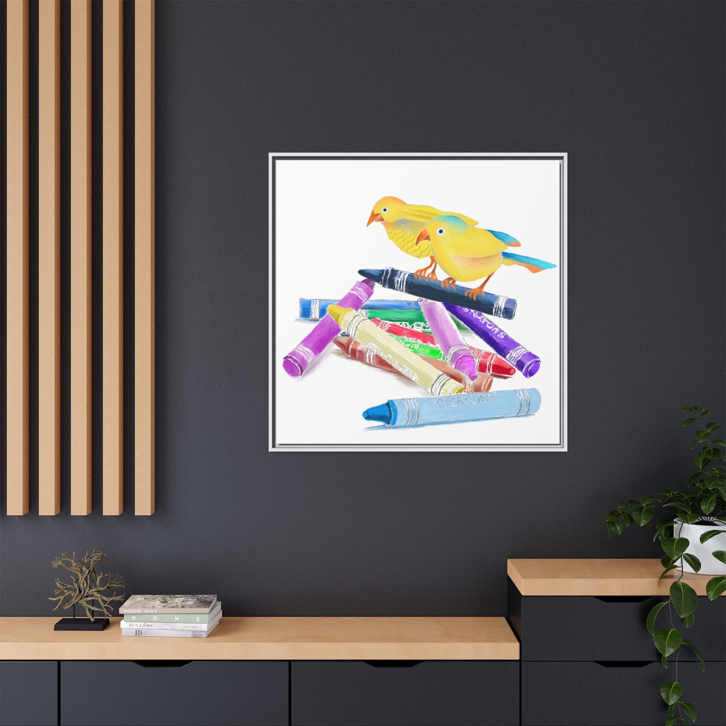 Jolly Birds Matte Canvas Framed