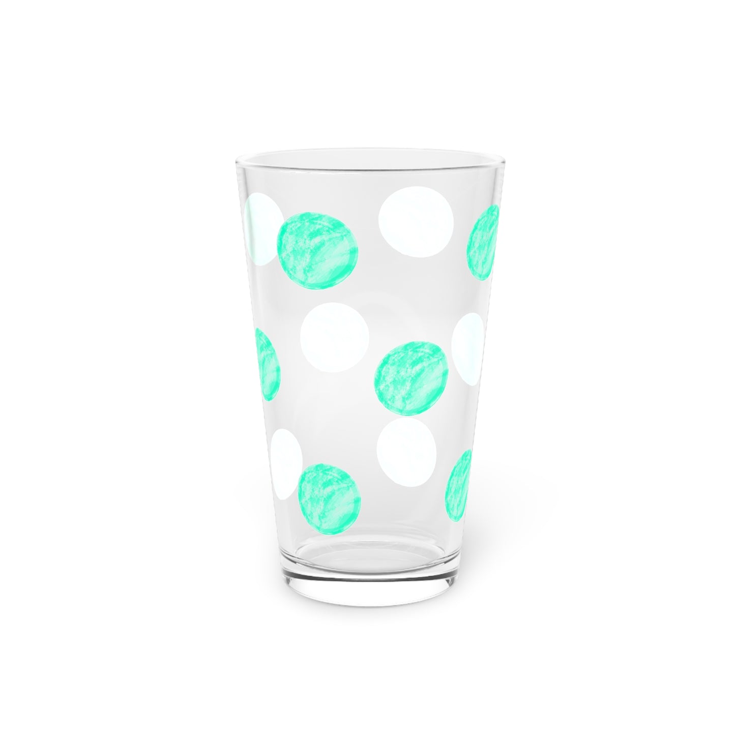 Polka Dot in Aqua, Pint Glass, 16oz