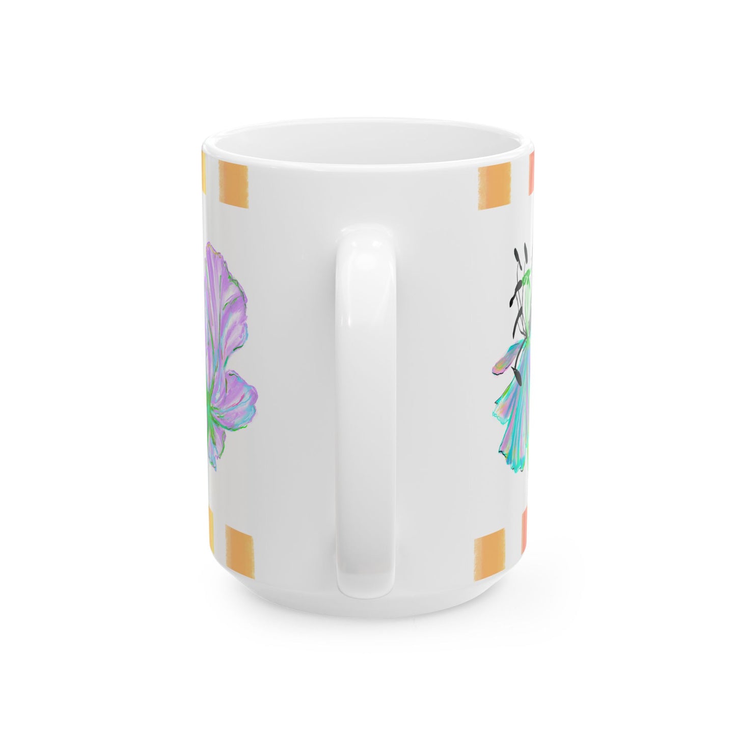 Tulip Love Ceramic Mug, (11oz, 15oz) Lilac, Aqua