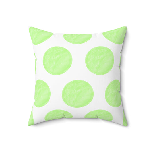 Polka Dot Palette Polyester Square Pillow light green