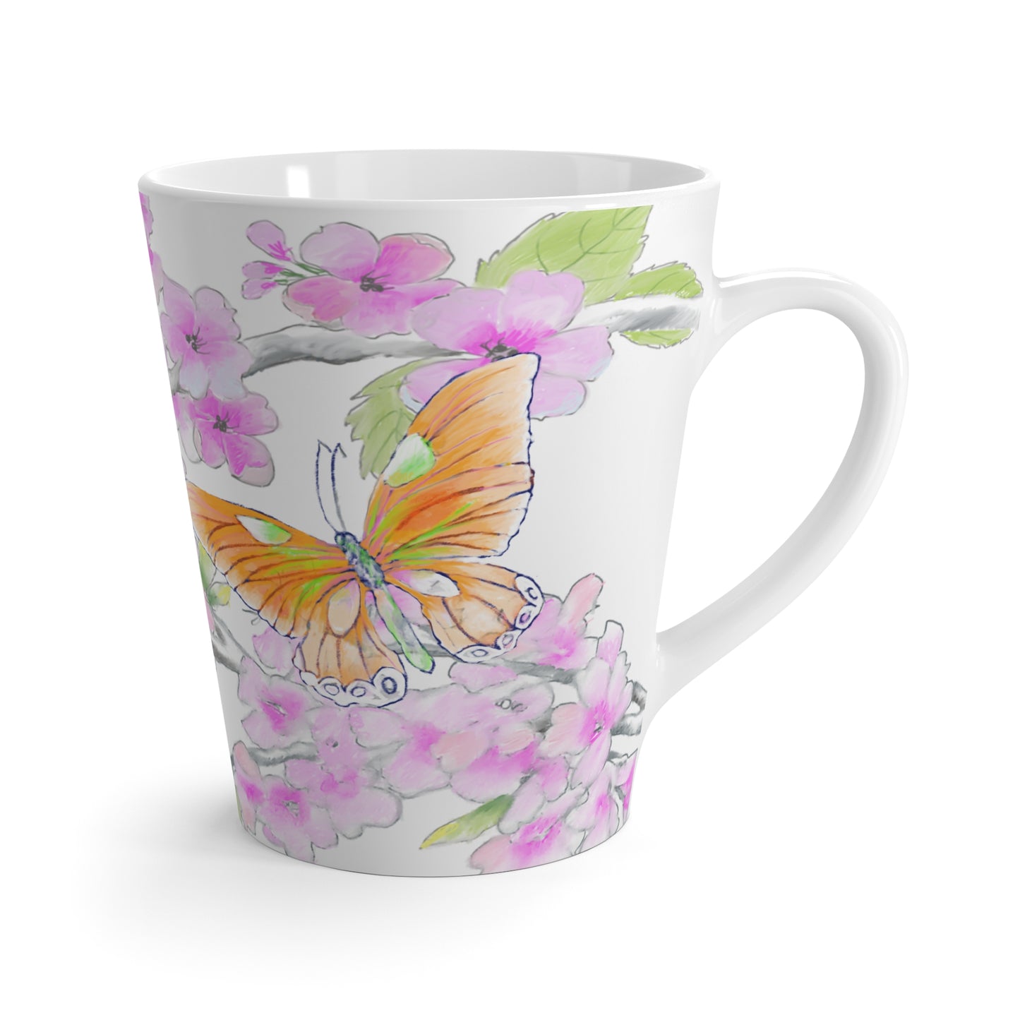 Butterfly Swing Latte Mug Aqua, Yellow/Green
