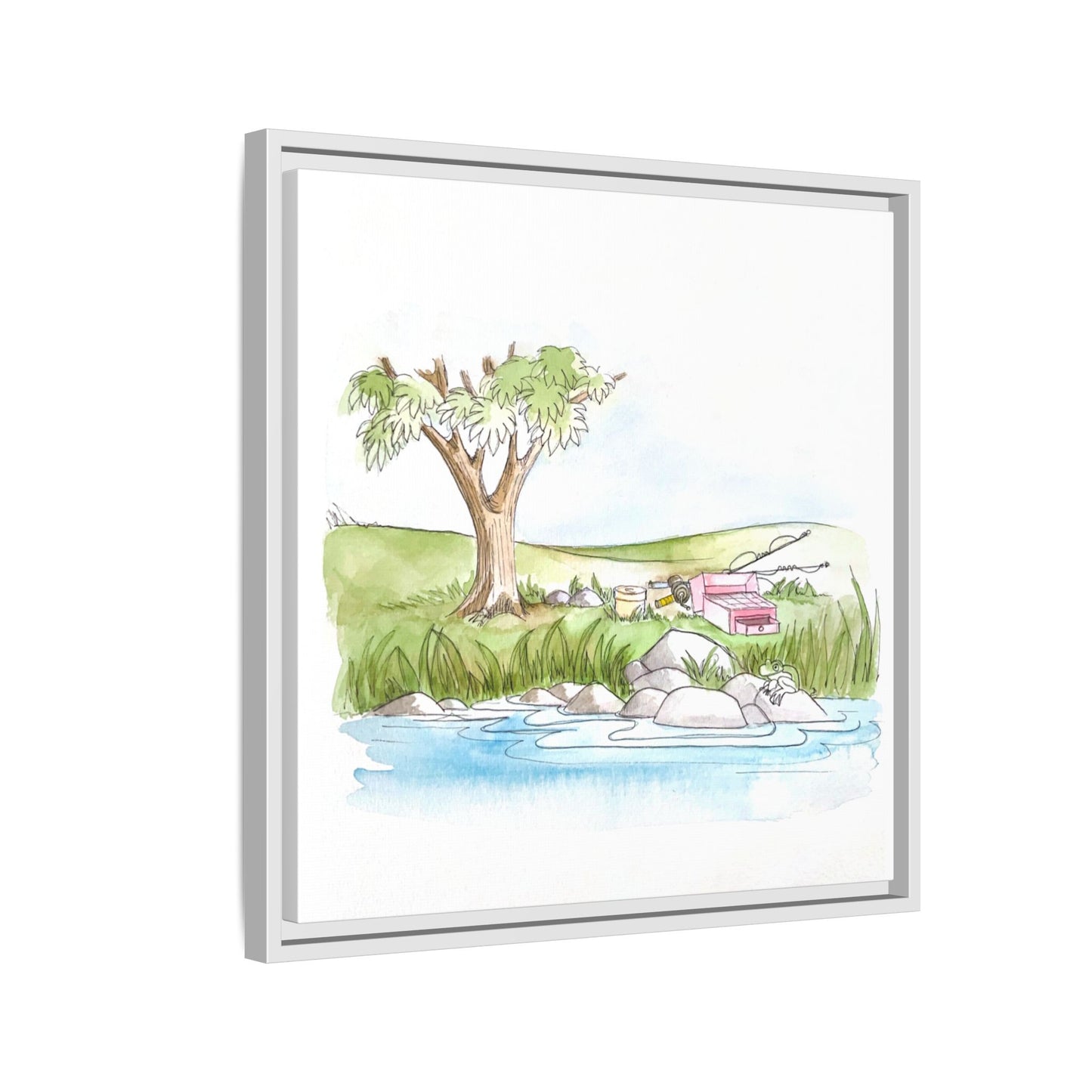 Kitty Fun Matte Canvas Framed
