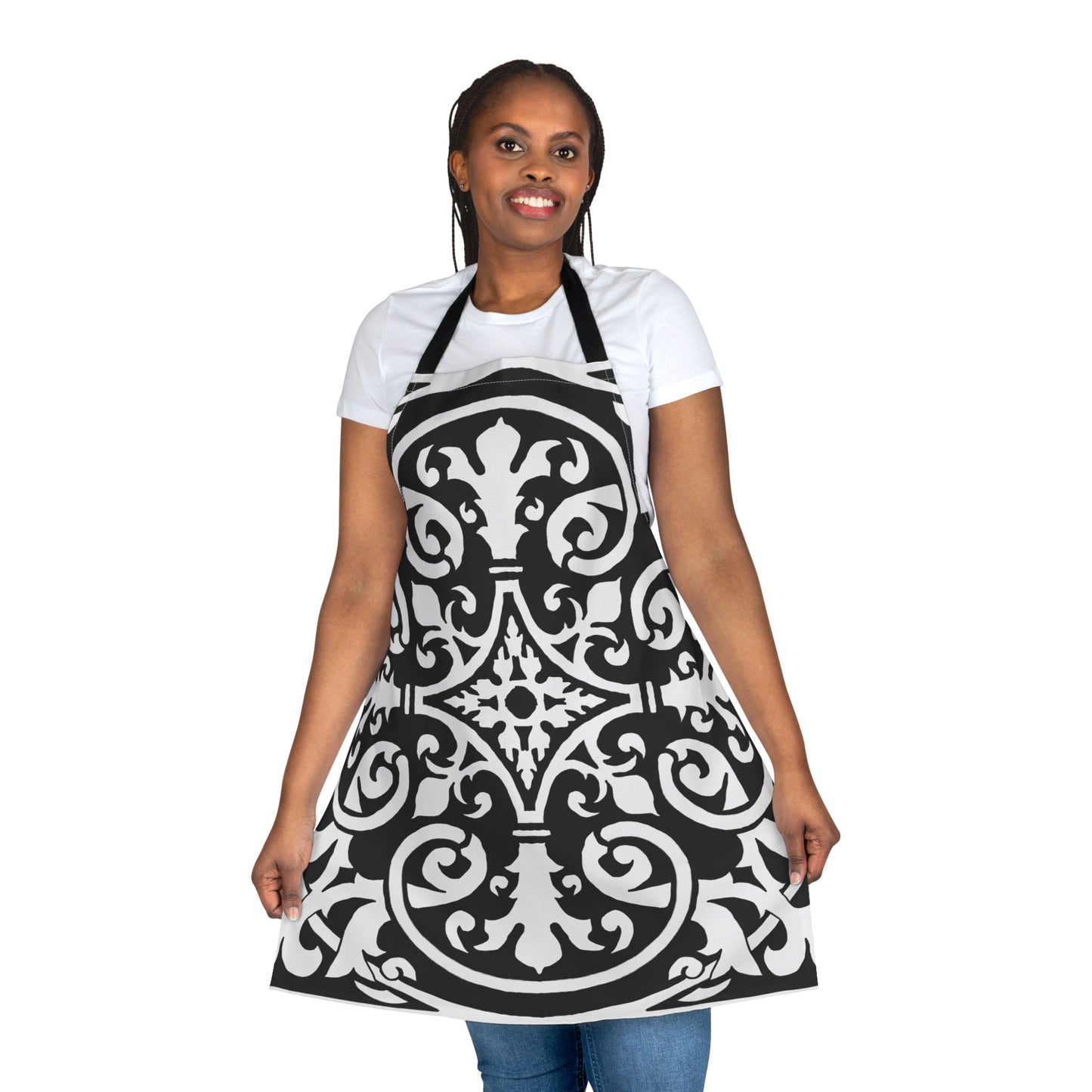 Scrollwork Apron Black
