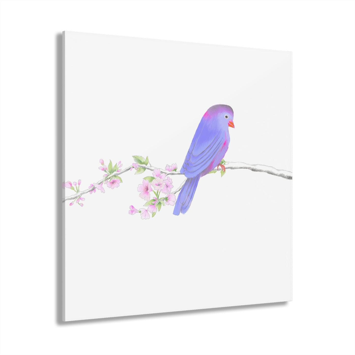 Jolly Birds Acrylic Prints (French Cleat Hanging) periwinkle