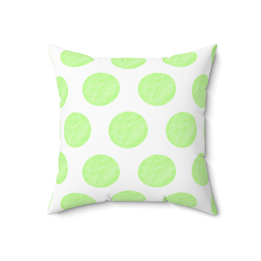 Polka Dot Palette Polyester Square Pillow Lime
