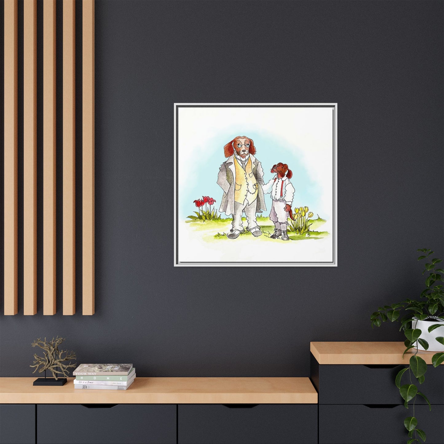Dogi Fun Matte Canvas Framed
