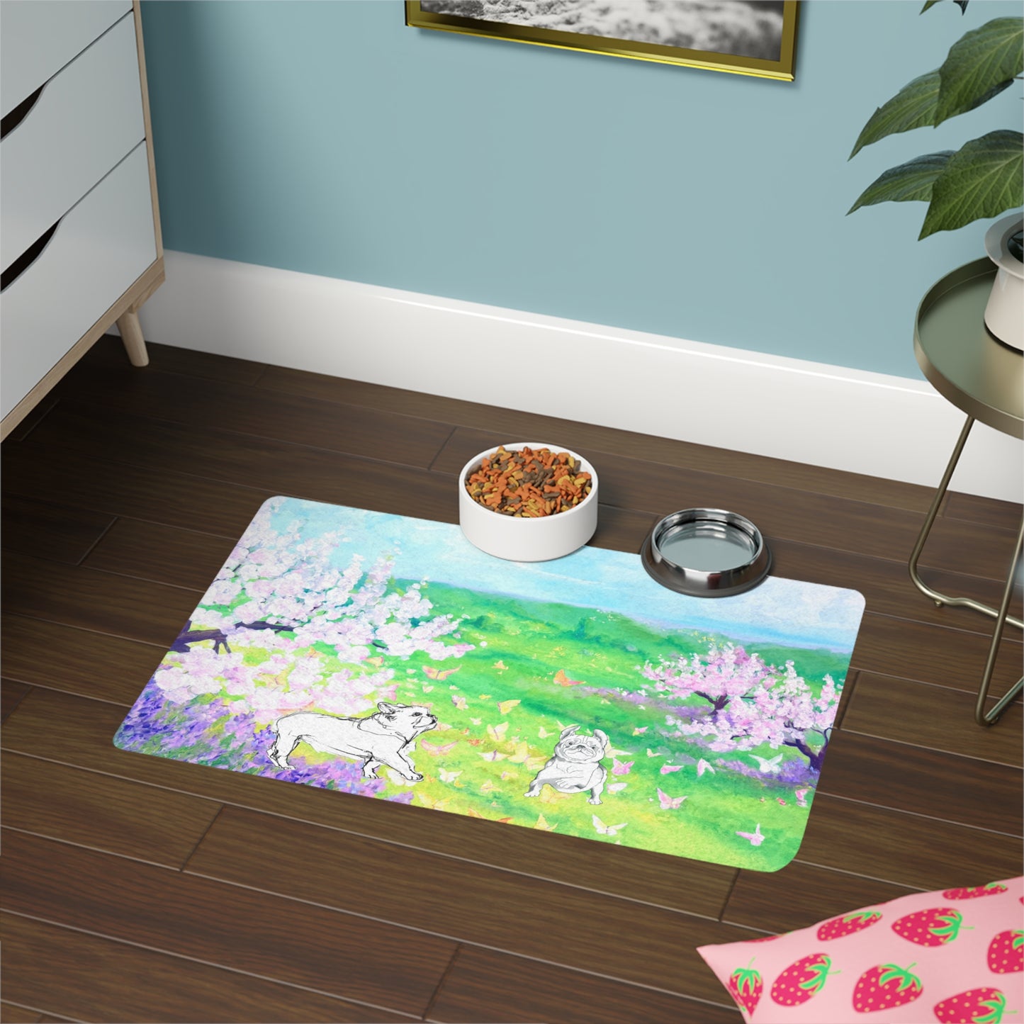 Pet Feeding Mats Butterfly Chase