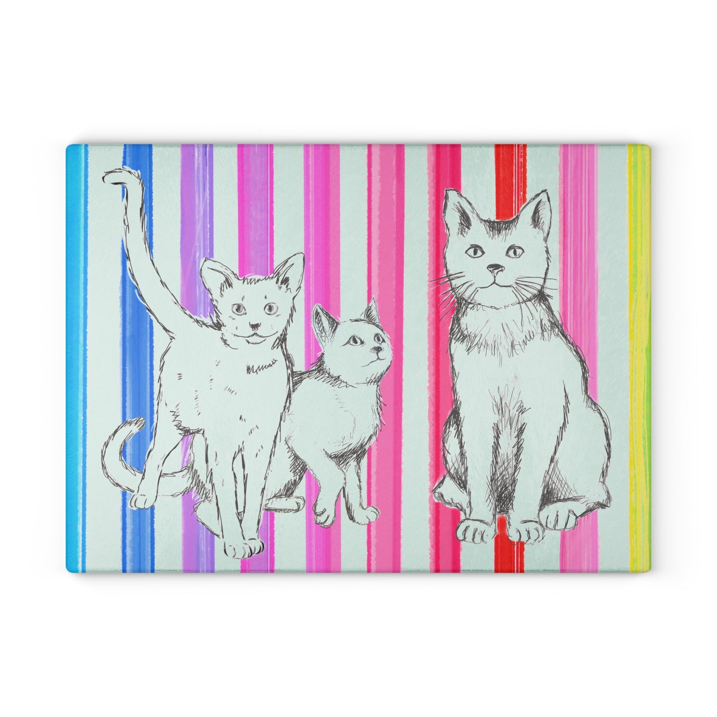 Kitty Fun Glass Cutting Board