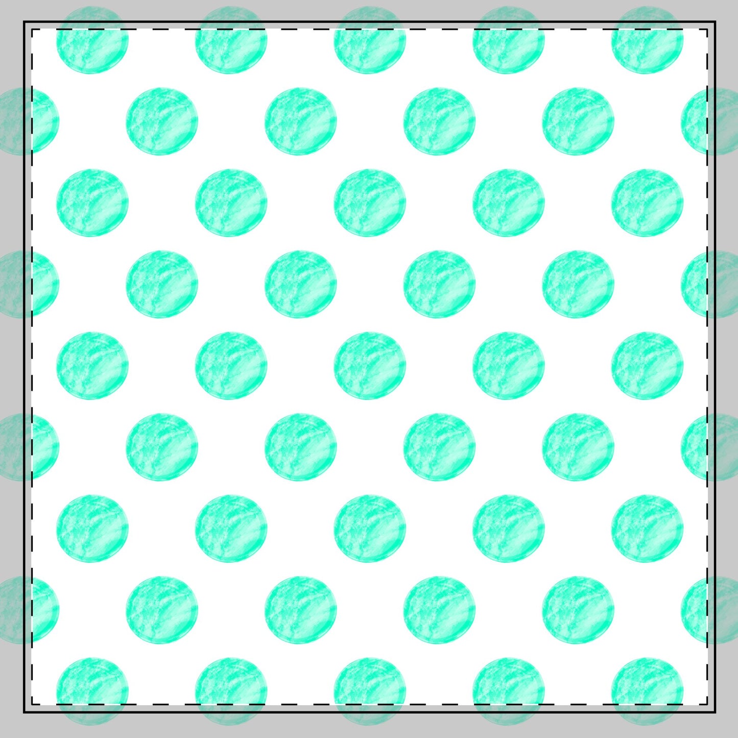 Polka Dot Poly Twill Napkin, Aqua, Bright White Fabric Background