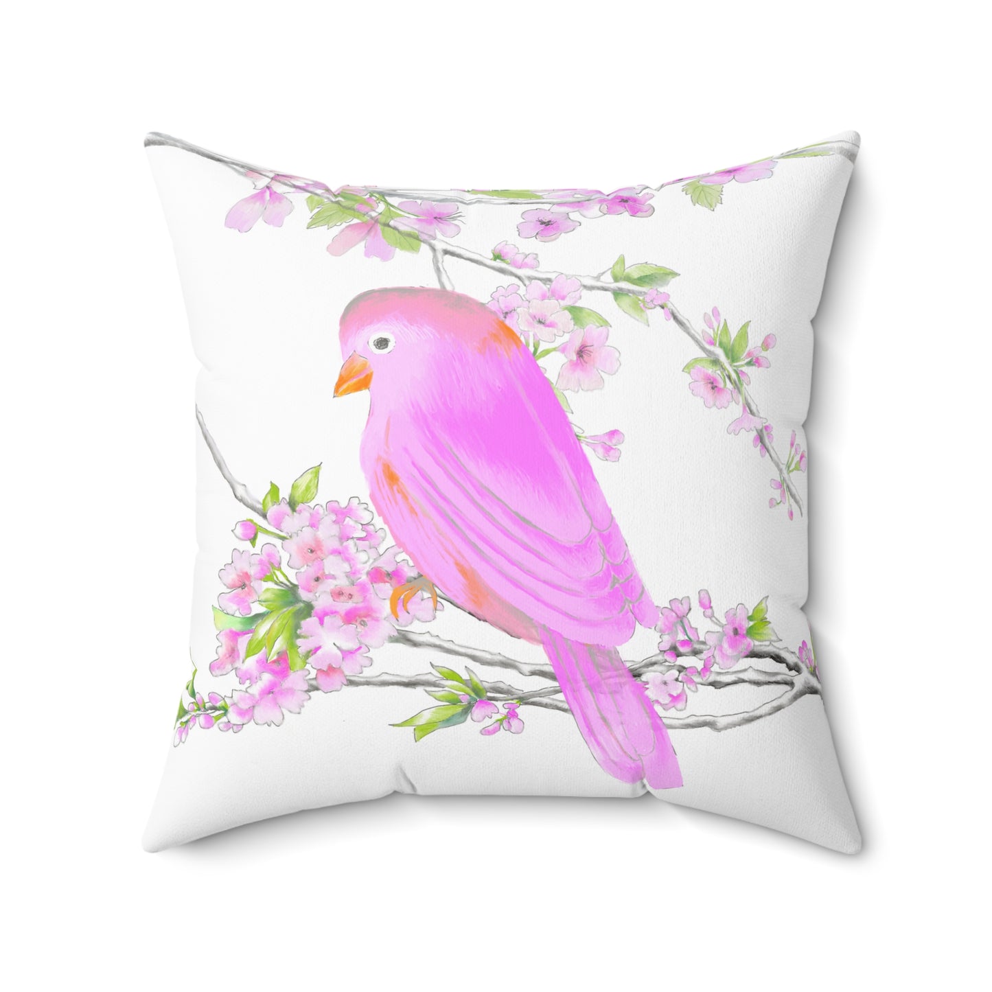 Jolly Birds Spun Polyester Square Pillow