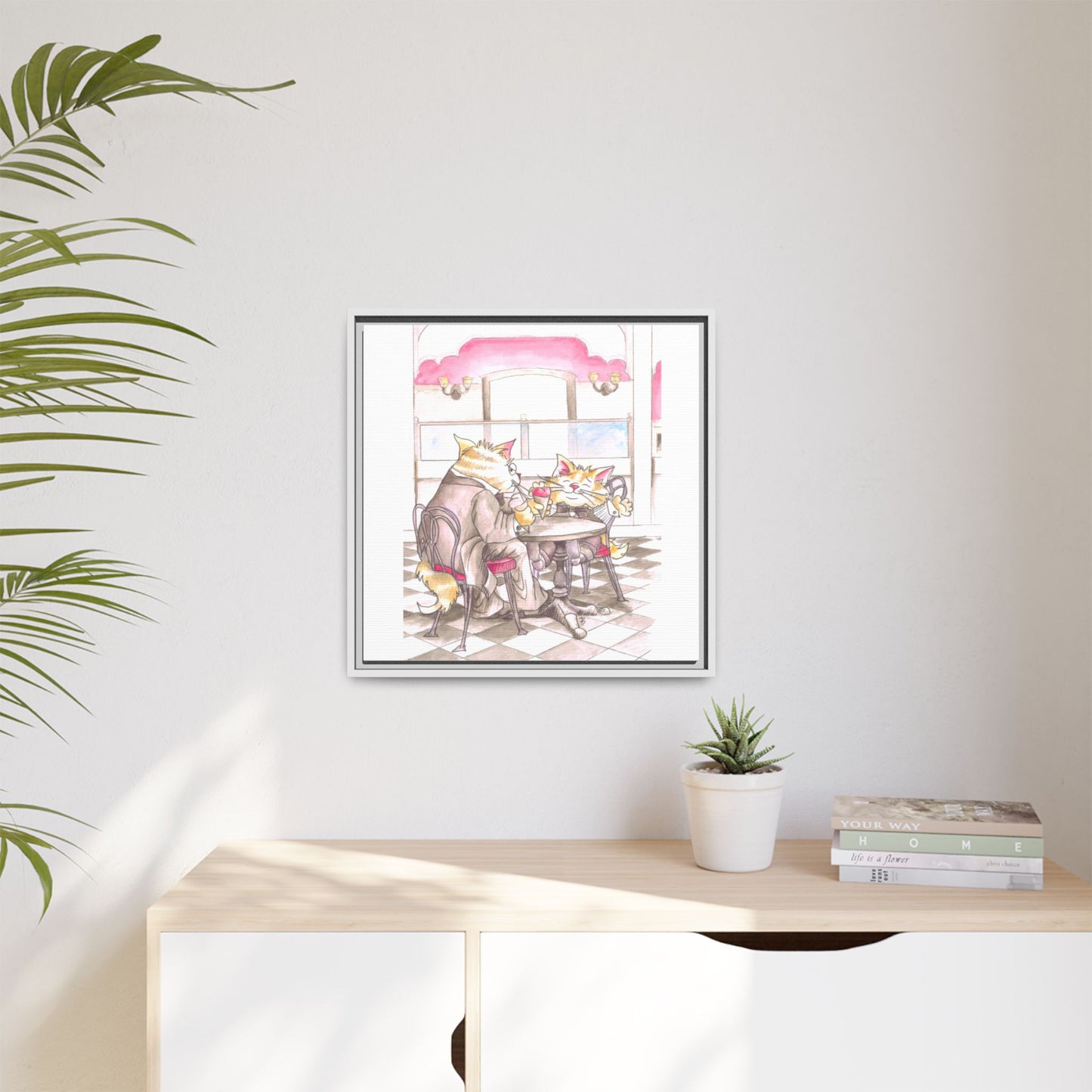 Kitty Fun Matte Canvas Framed
