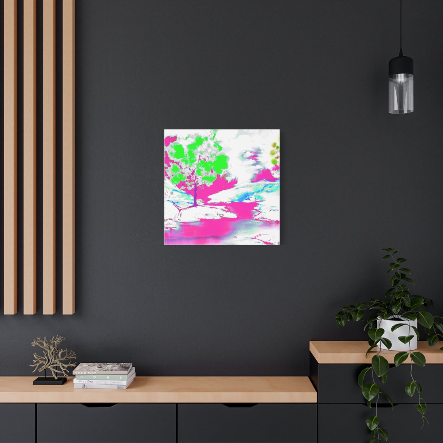 Joyful Landscape Matte Canvas, Stretched, 1.25" Raspberry, Green