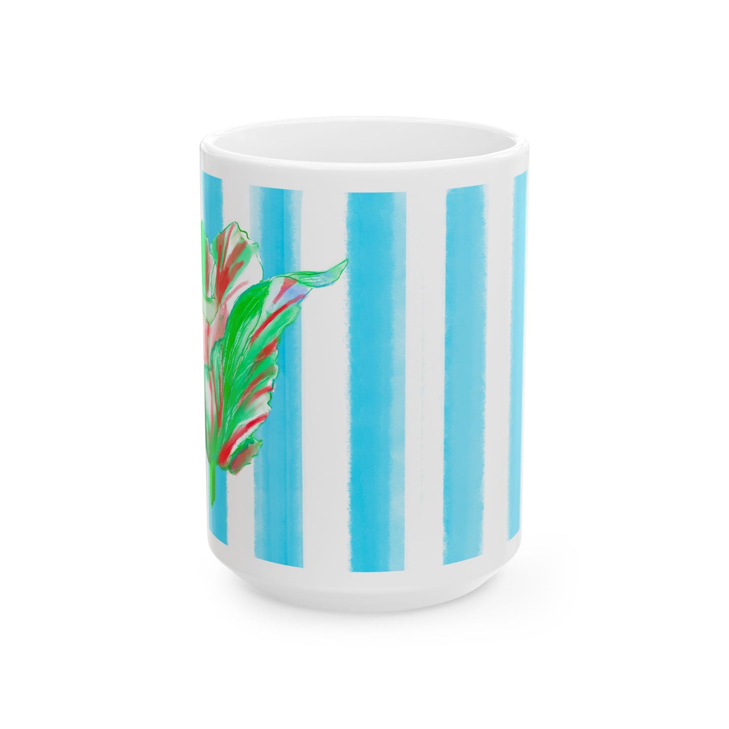Dancing Tulips Mug Aqua Green