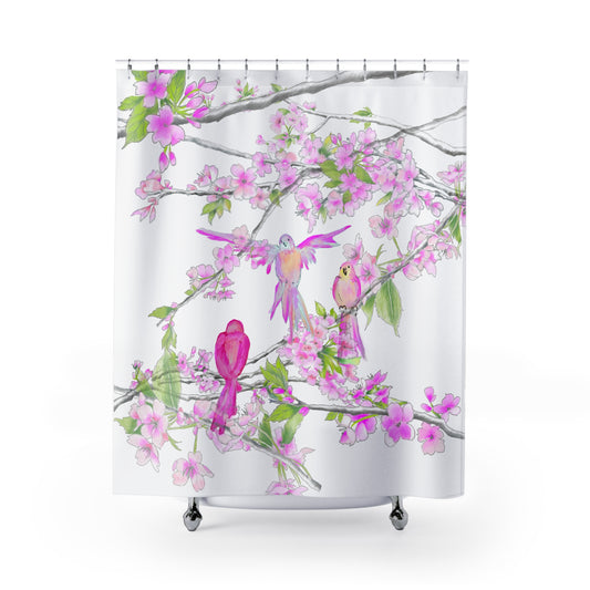 Shower Curtains Cherry Chirp