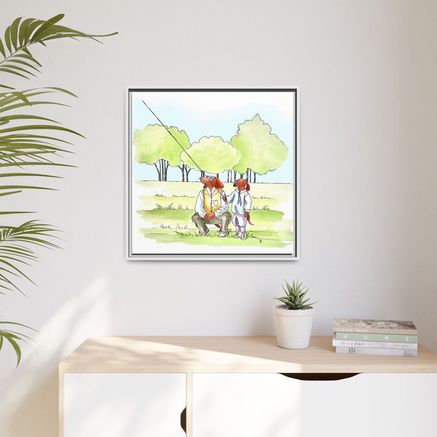 Dogi Fun Matte Canvas Framed