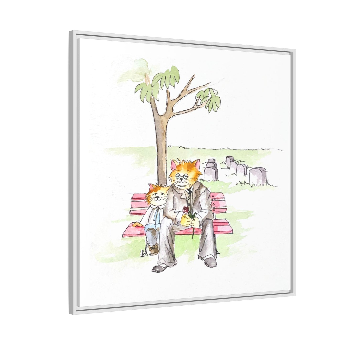Kitty Fun Matte Canvas Framed