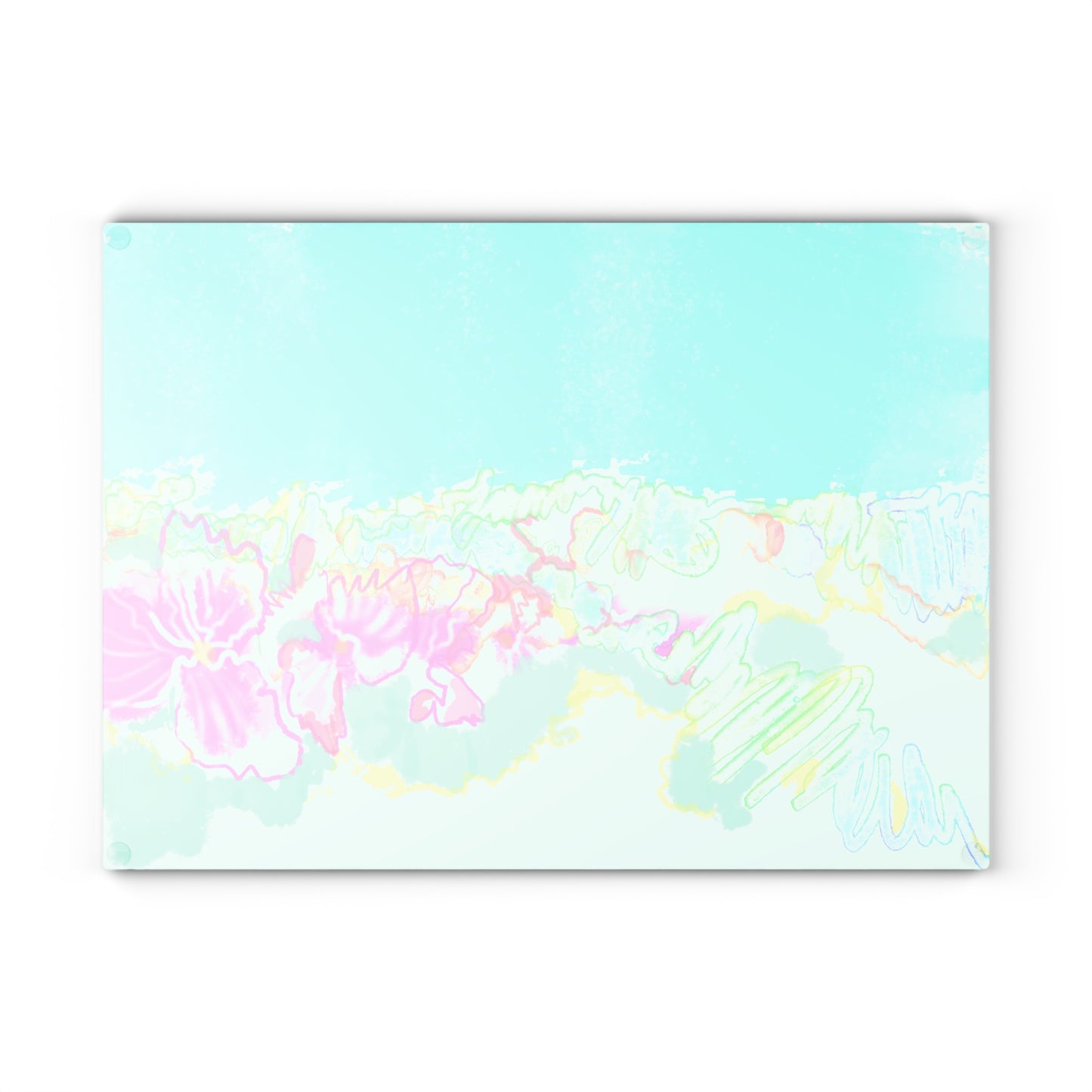 Glass Cutting Board Watercolor Abstract Landscape