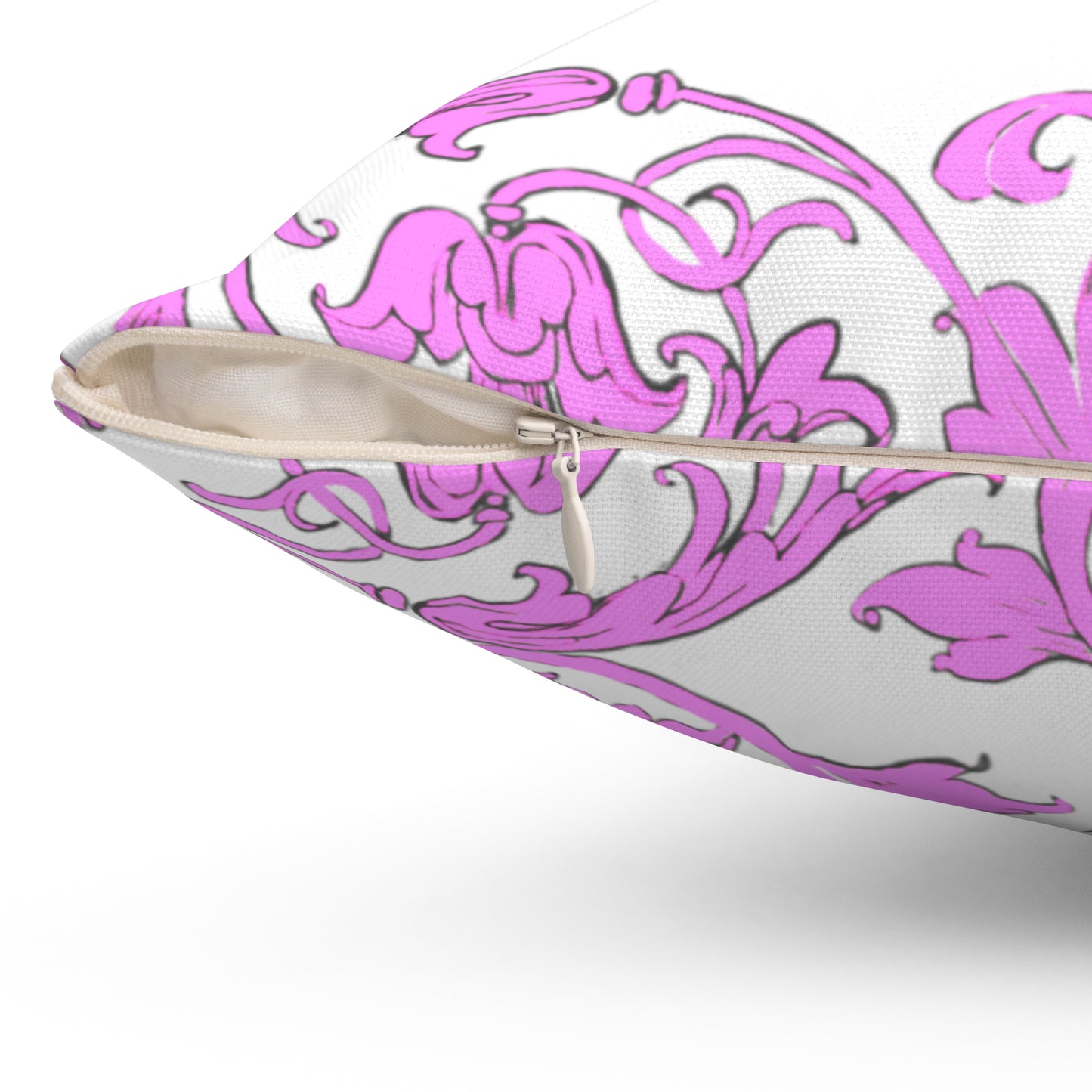 Scrollwork Polyester Square Pillow "Love the Lord..."