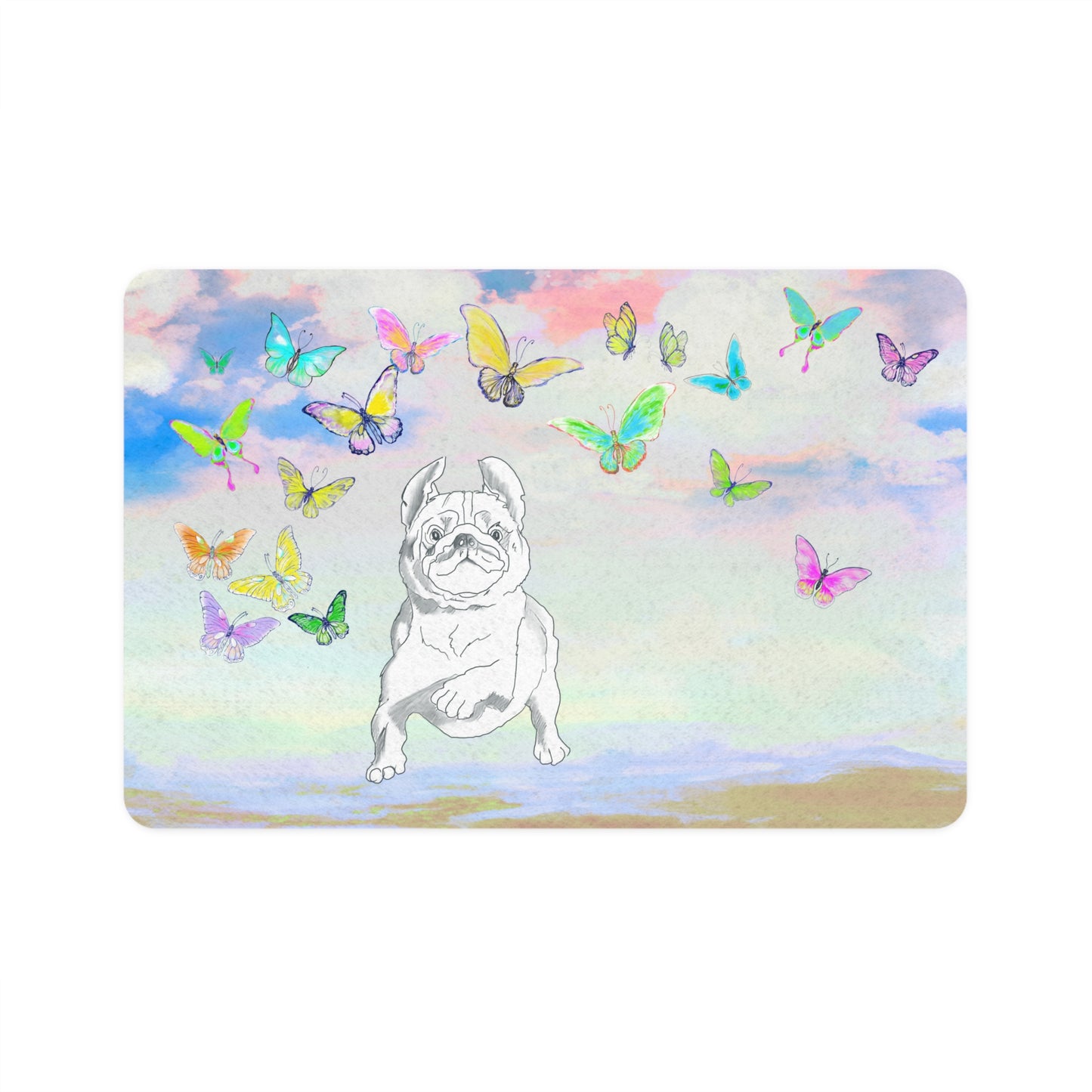 Dogi Butterfly Flutter Pet Food Mat Bulldog