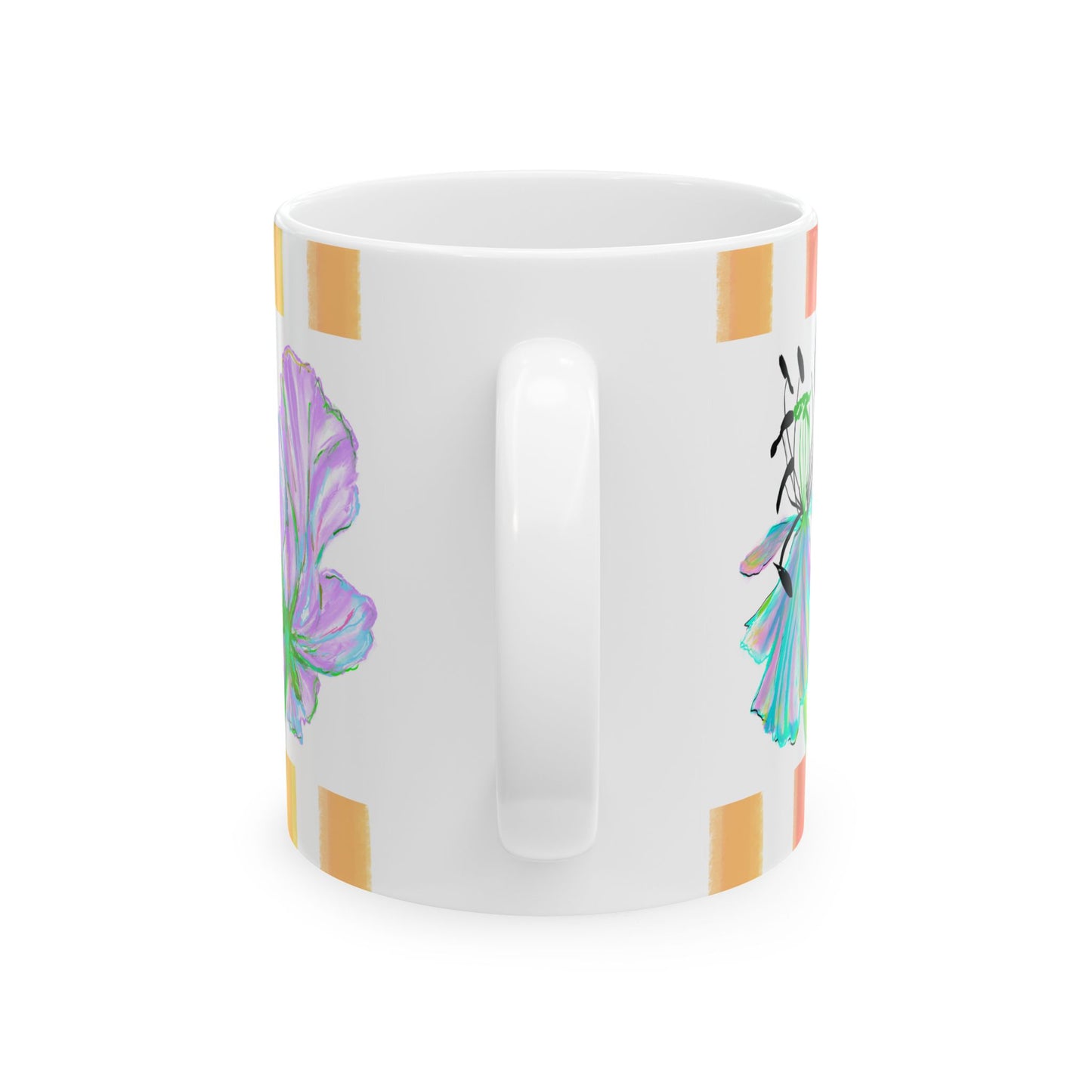 Tulip Love Ceramic Mug, (11oz, 15oz) Lilac, Aqua