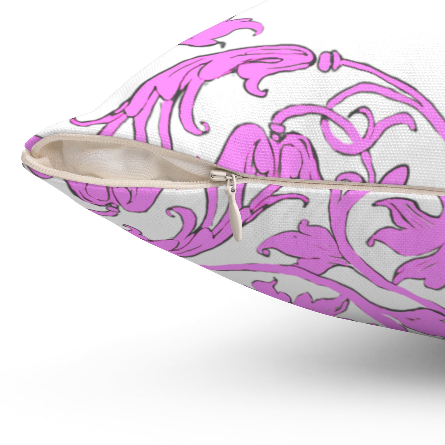 Scrollwork Polyester Square Pillow "Devote yourselves..."