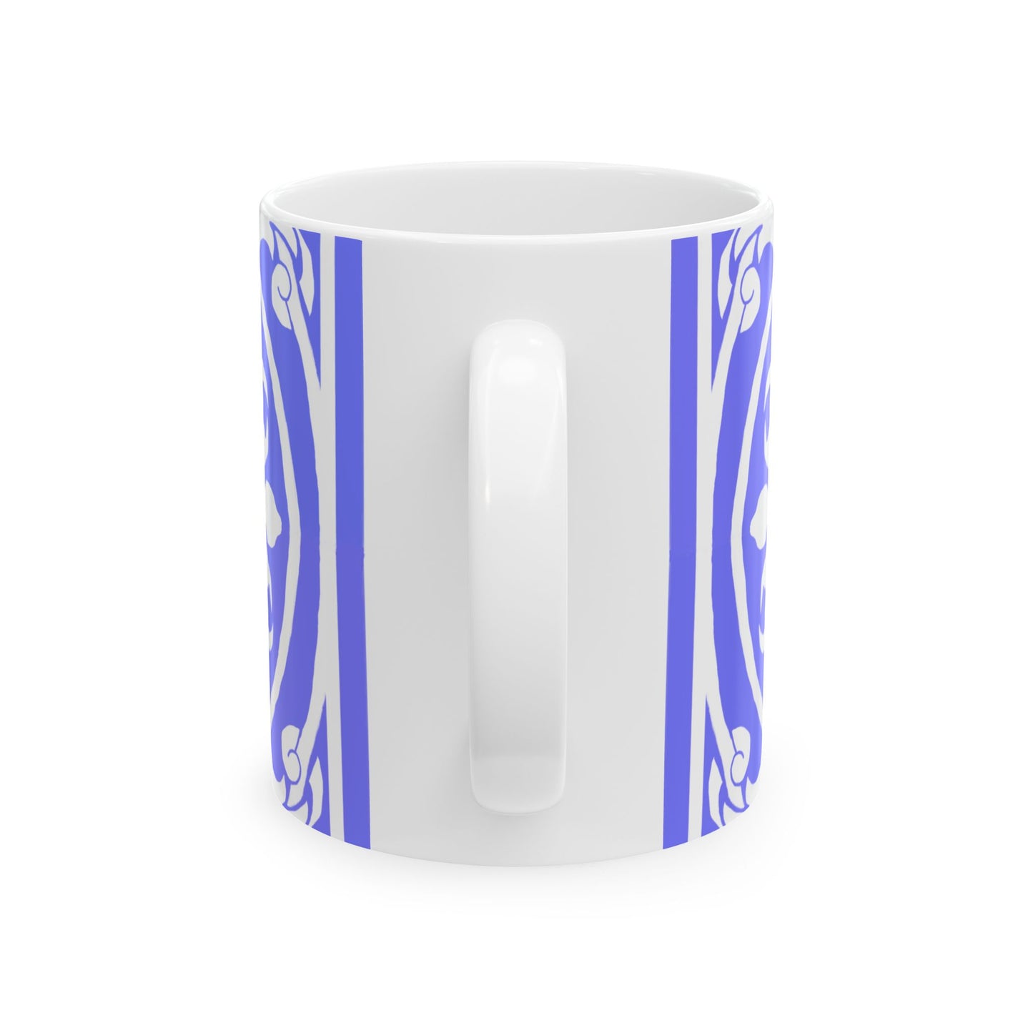 Scrollwork Ceramic Mug Royal Blue