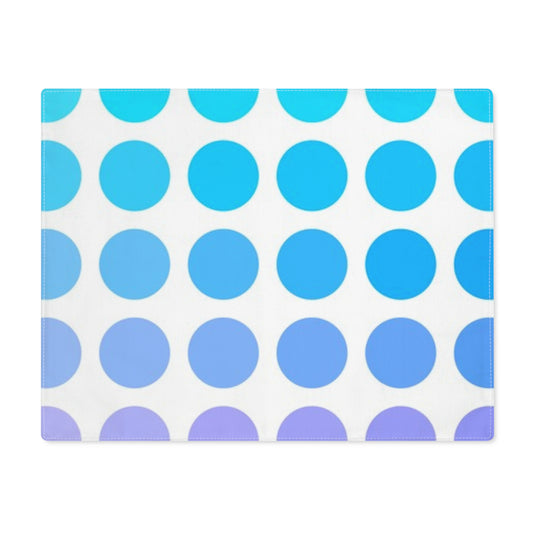 Polka Dot Joy Cotton Twill Placemat, Blue/Lilac, Creamy White Fabric Background