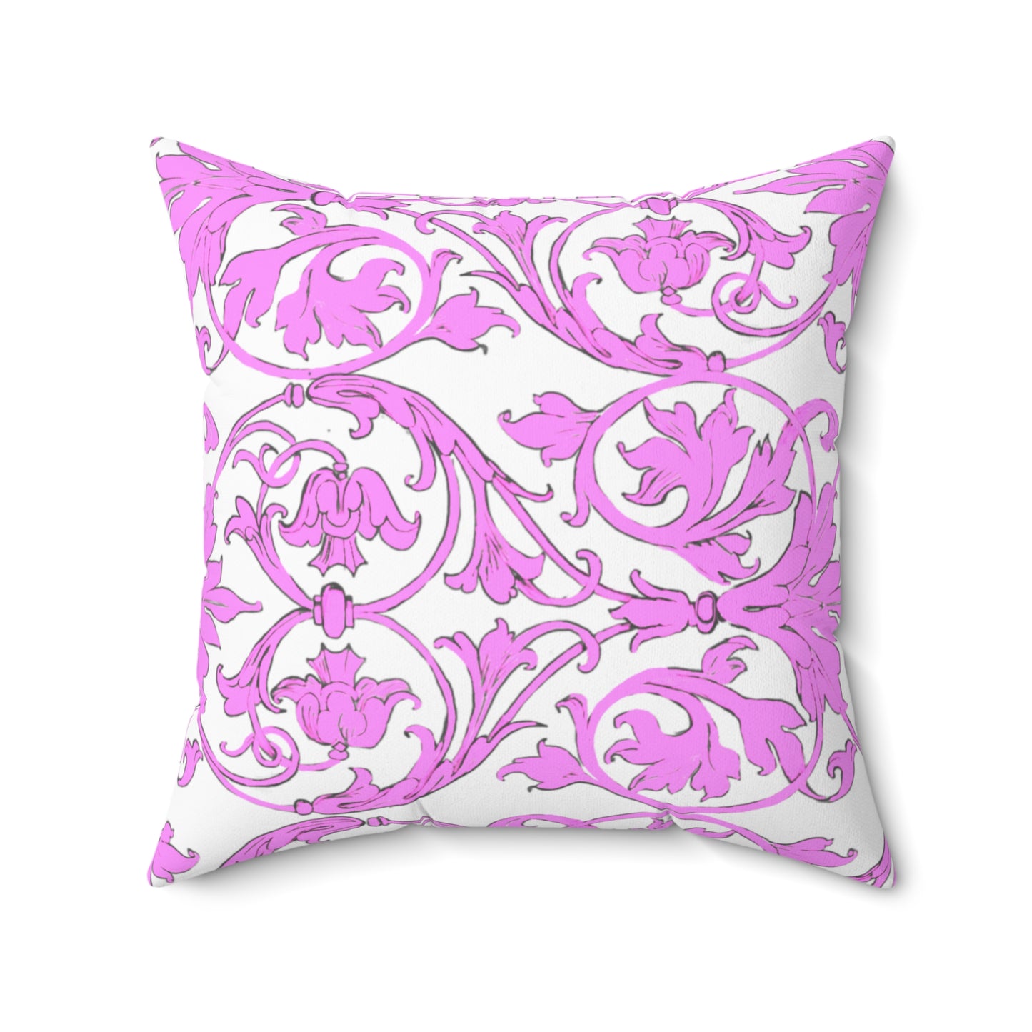 Scrollwork Polyester Square Pillow "Reckless words..."