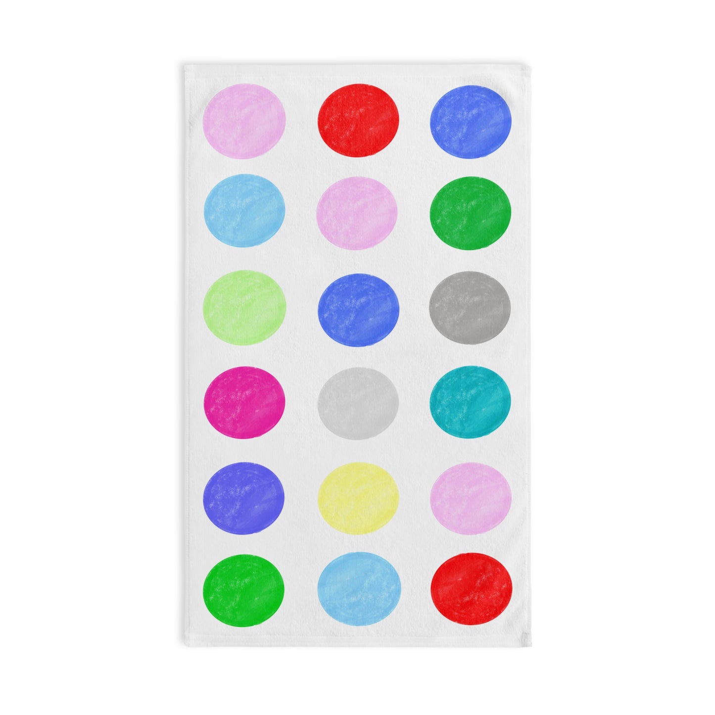 Hand Towel Handpainted Watercolor Polka Dots