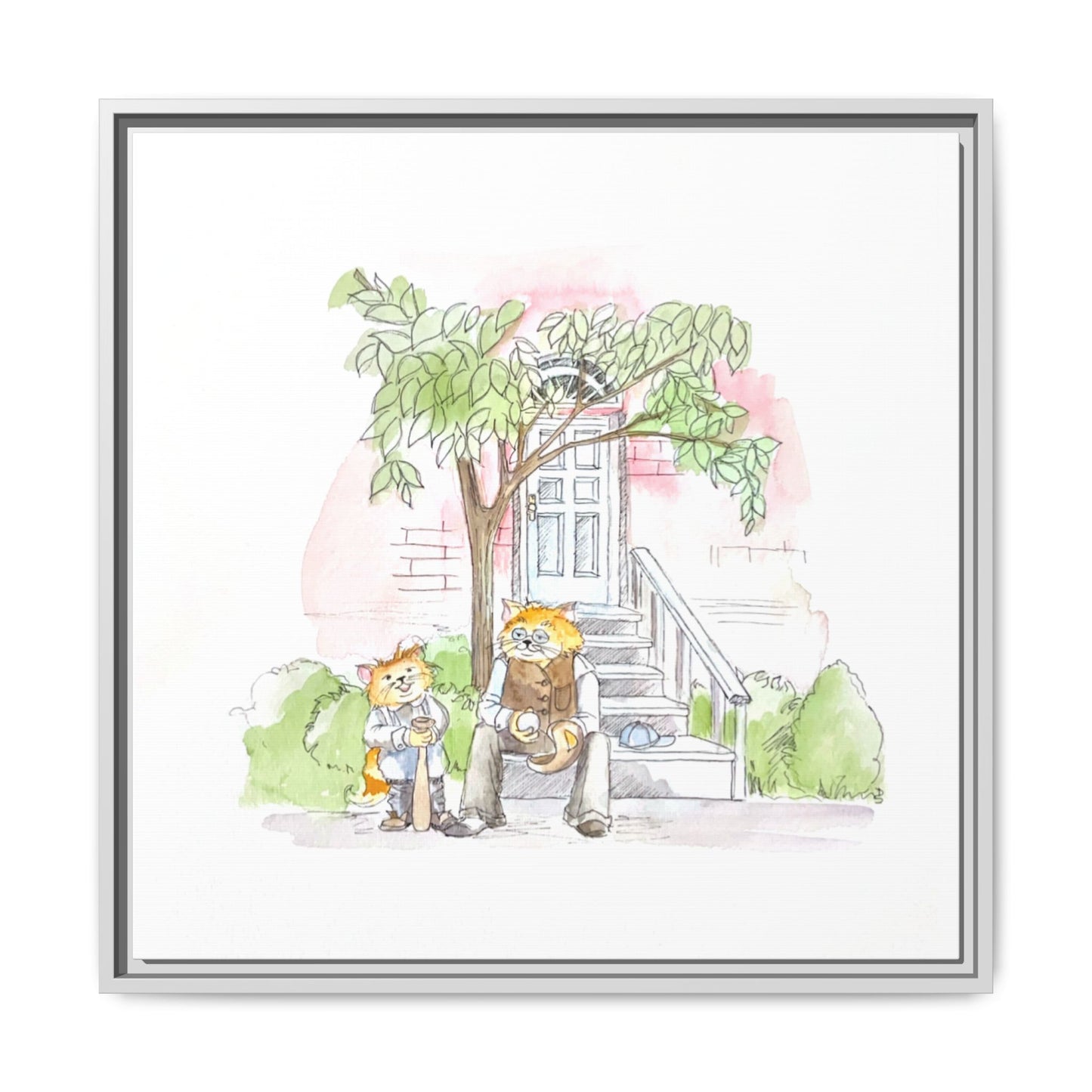 Kitty Fun Matte Canvas Framed