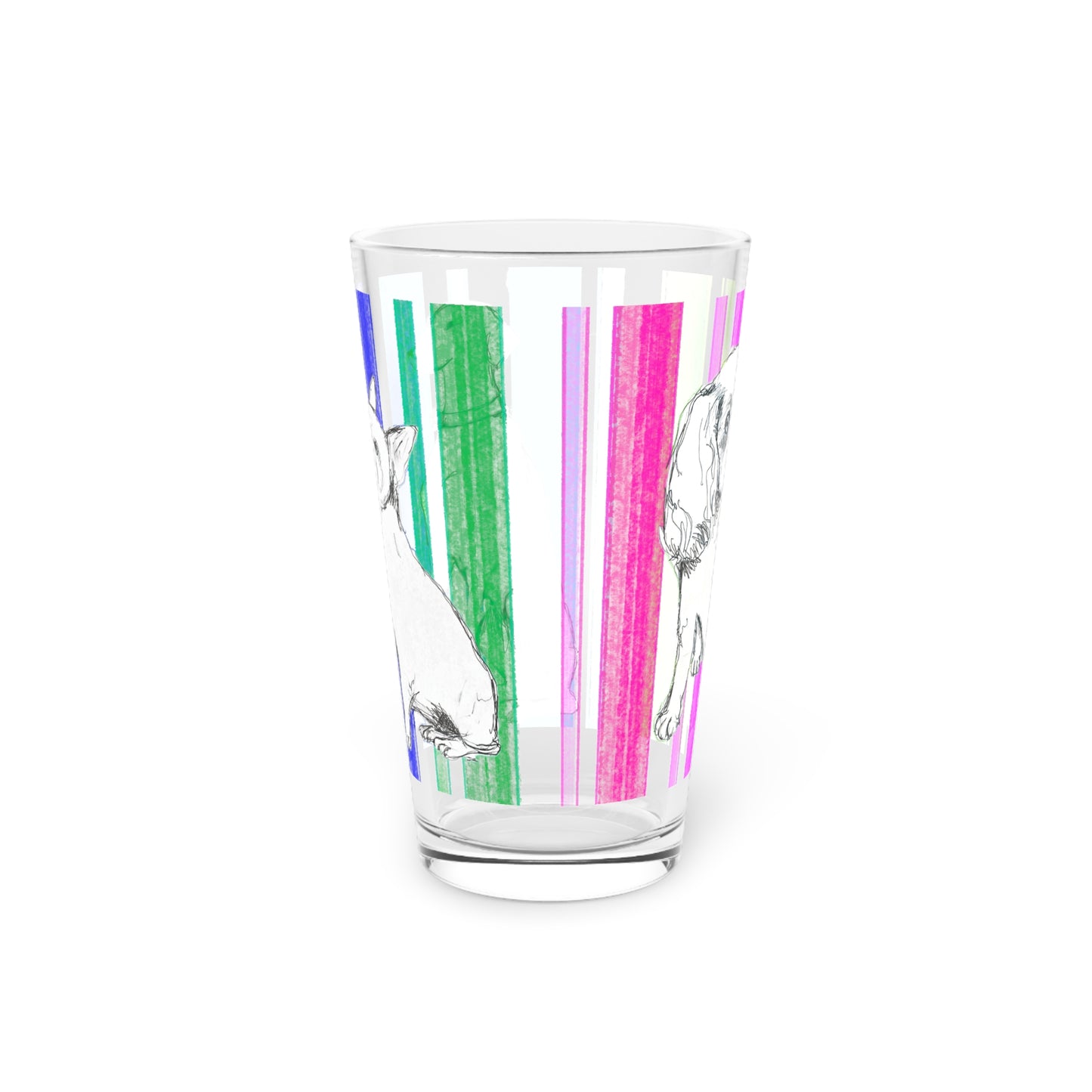 Dogi Fun Pint Glass, 16 oz Parade of Dogs