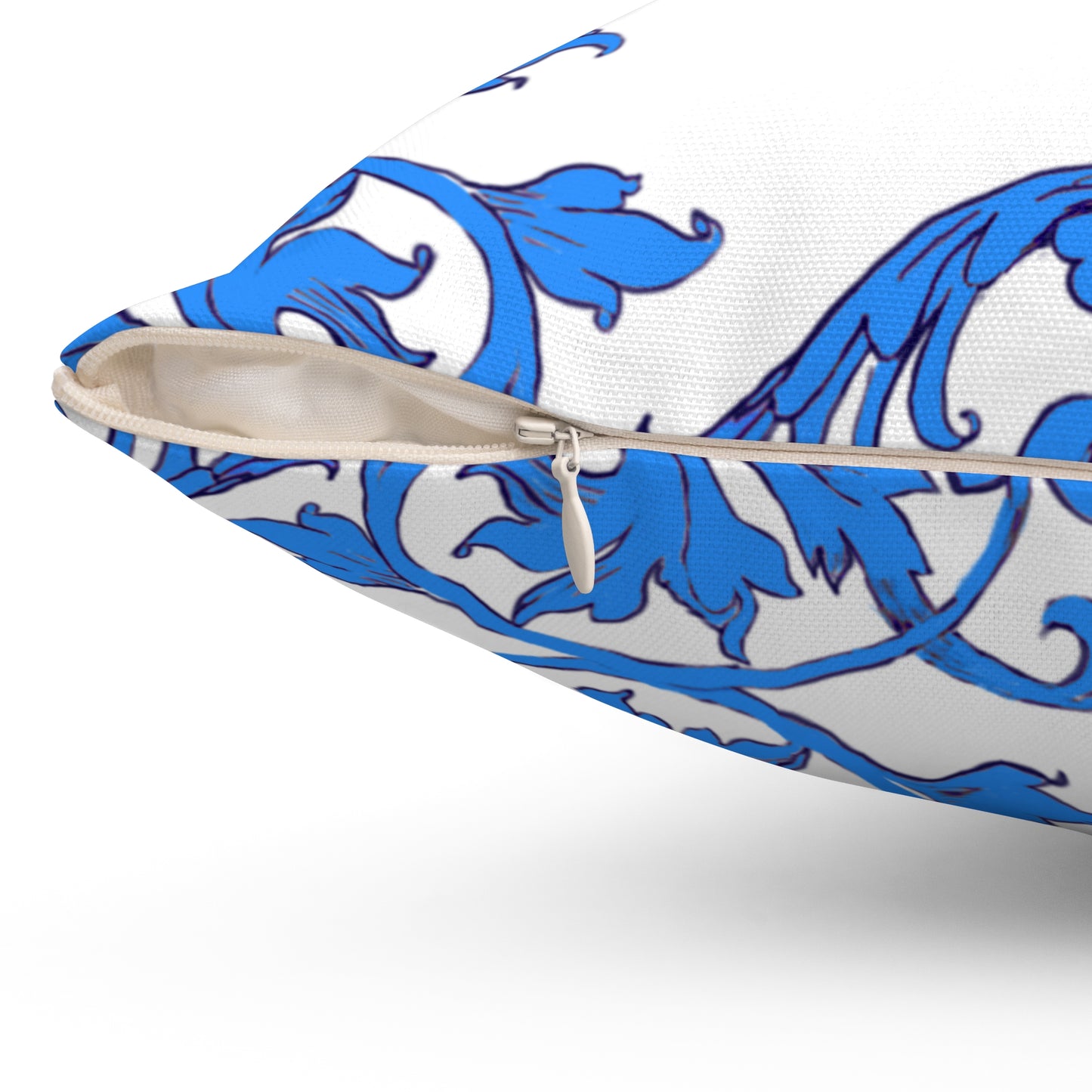 Scrollwork Polyester Square Pillow "Reckless words..."