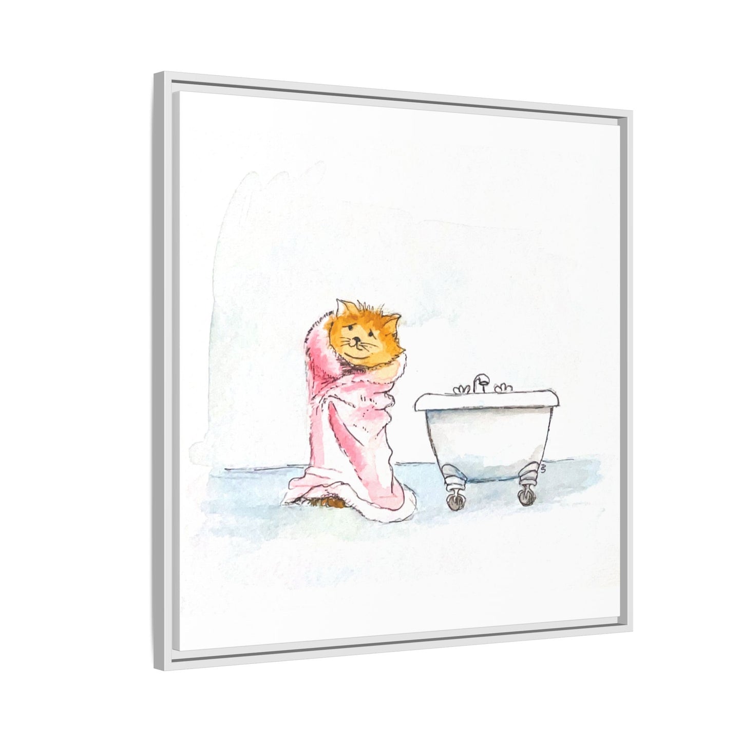 Kitty Fun Matte Canvas Framed