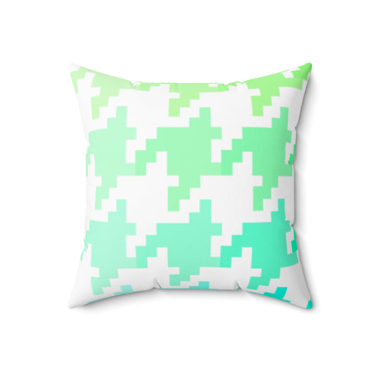 Hounds Tooth Fun Pillow Green/Aqua