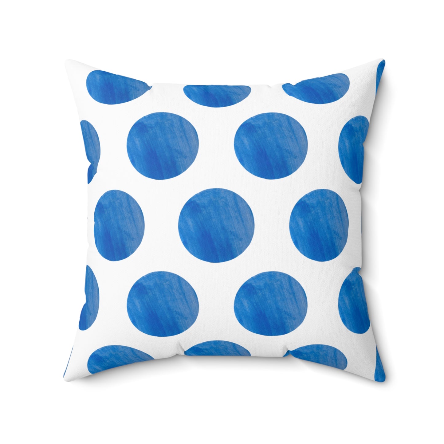 Polka Dot Palette Polyester Square Pillow Blue