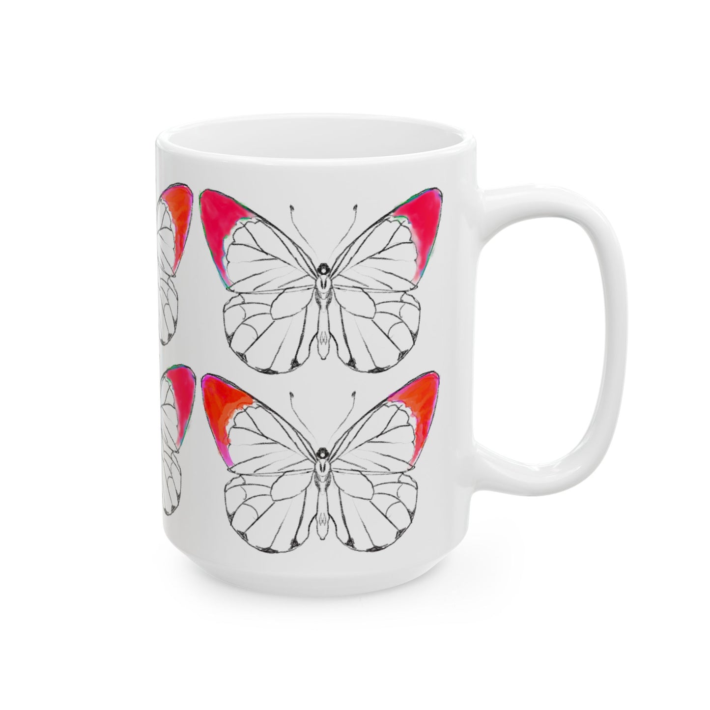 Chroma Ceramic Mug, (11oz, 15oz) Red