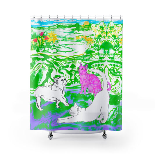 Colorful Cats and Dogs Shower Curtains
