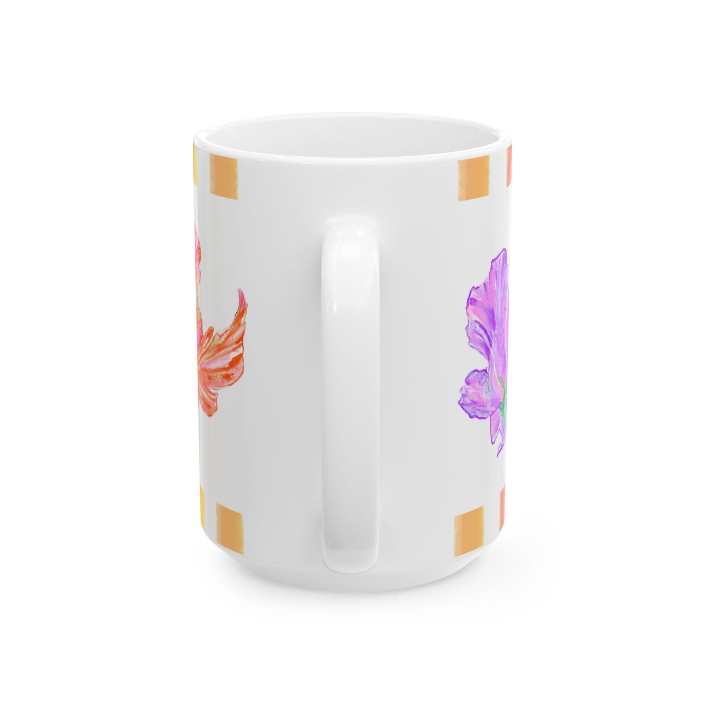 Tulip Love Ceramic Mug, (11oz, 15oz)  Purple, Orange