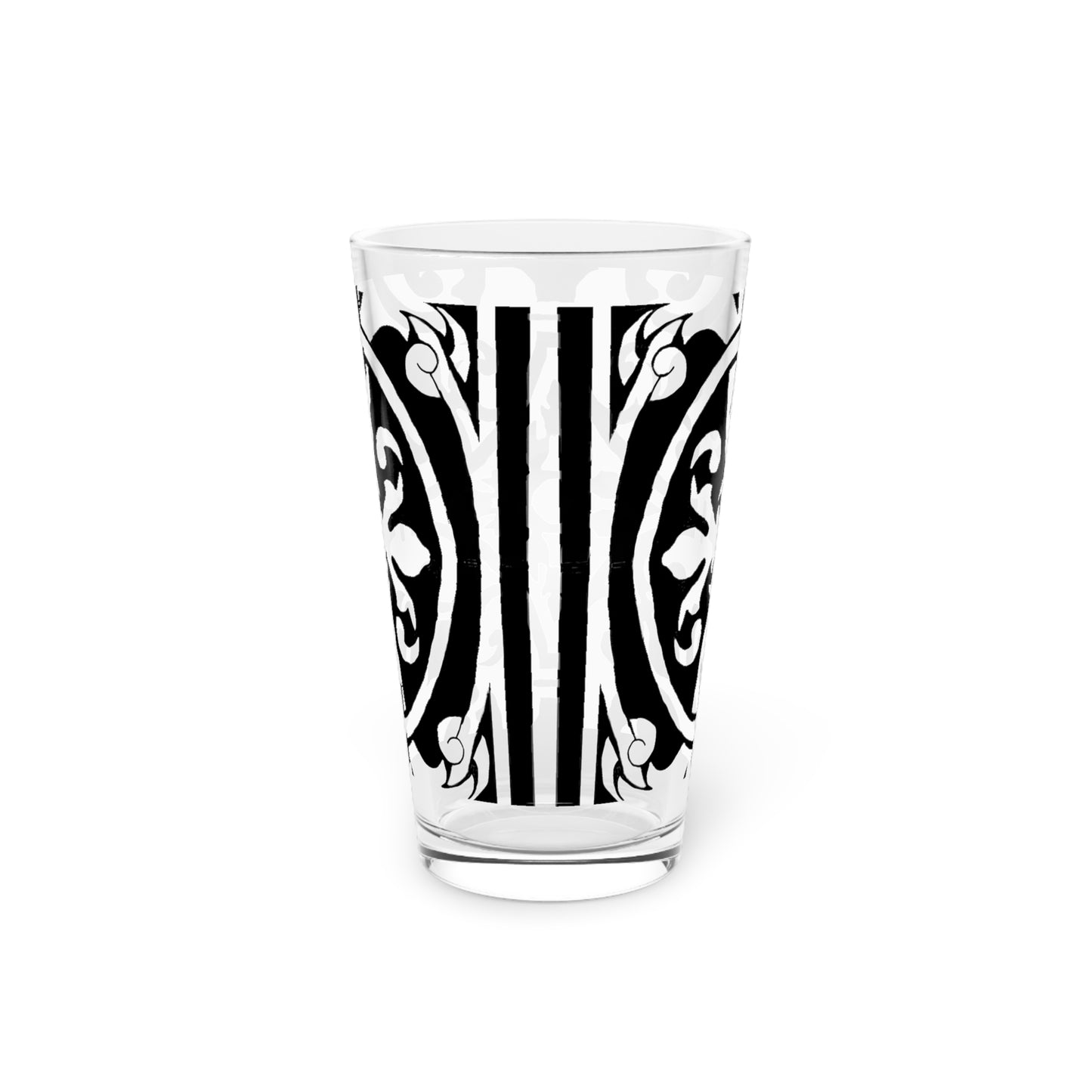 Scrollwork Pint Glass Black