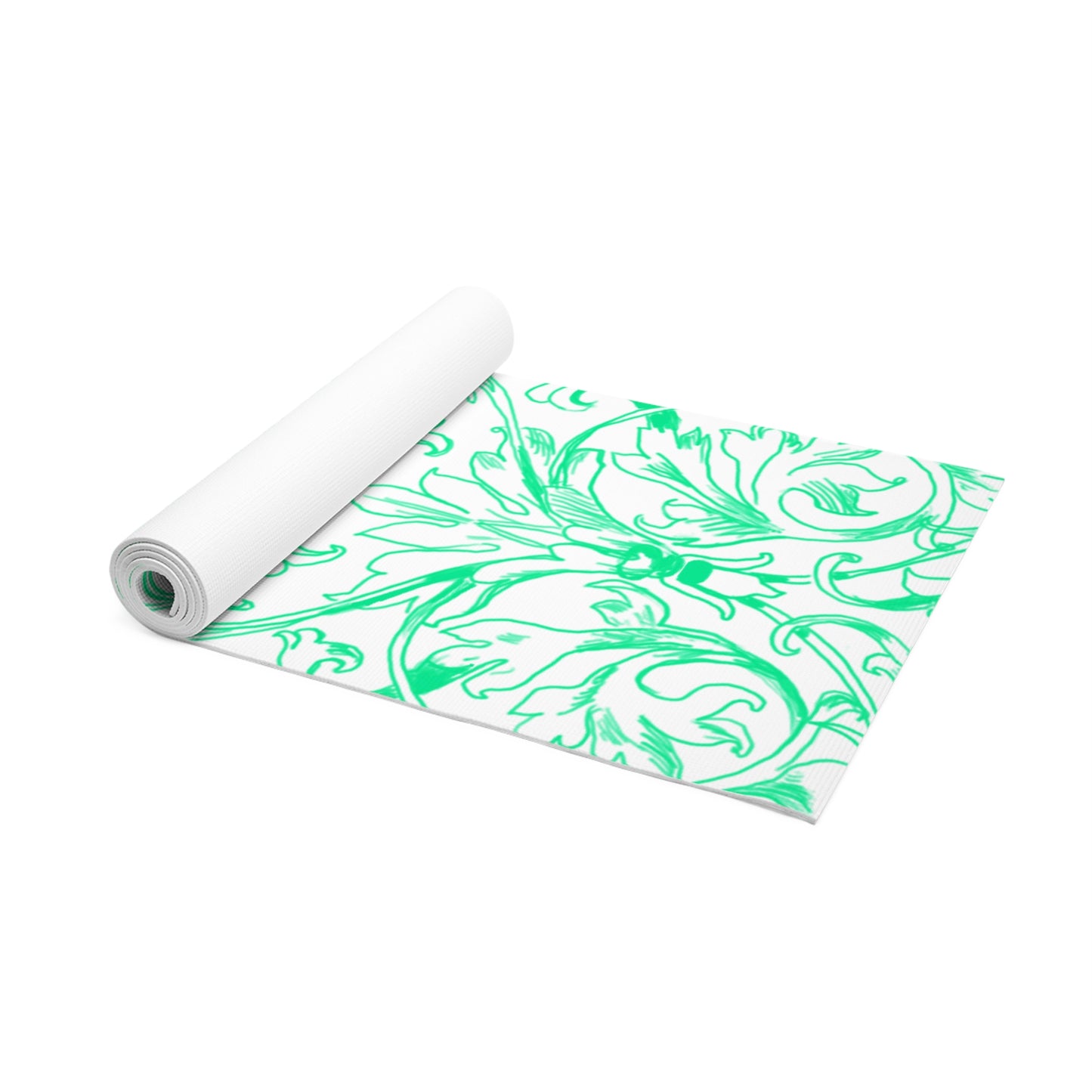 Scrollwork Exercise Mat Green-Blue
