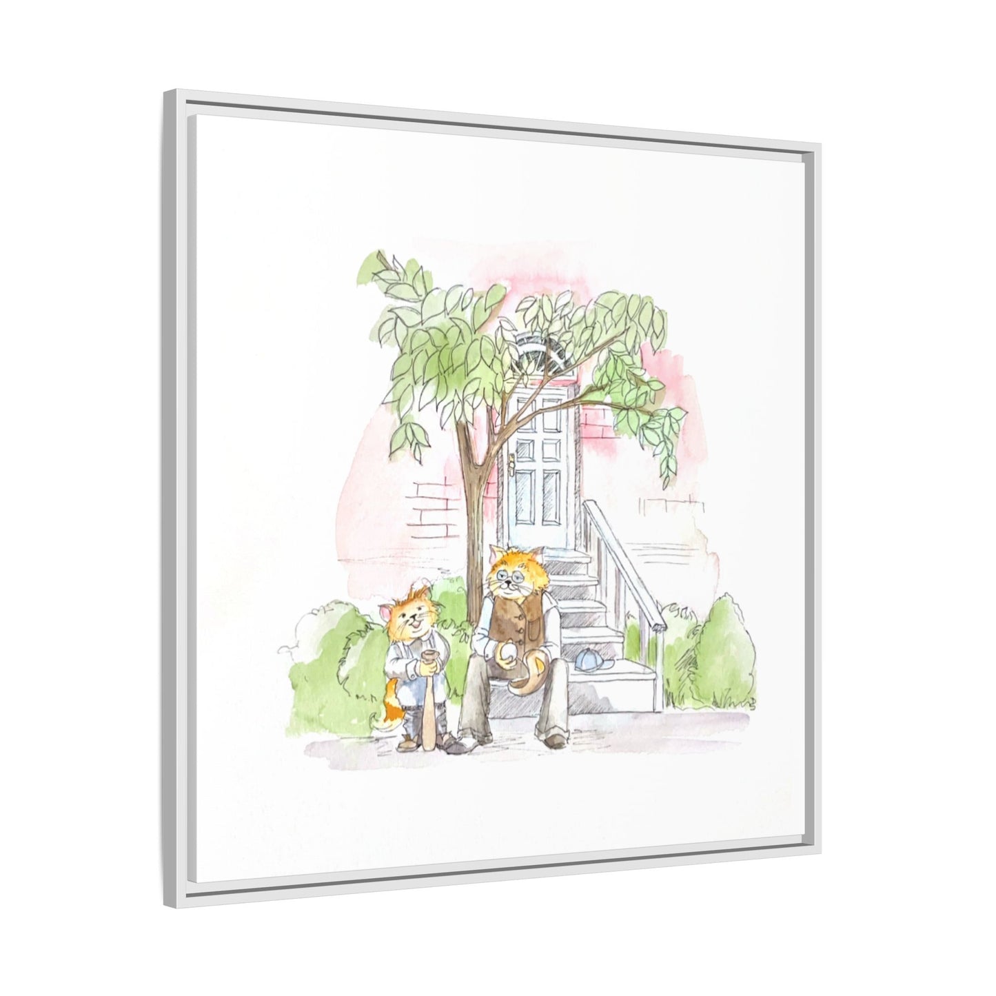 Kitty Fun Matte Canvas Framed