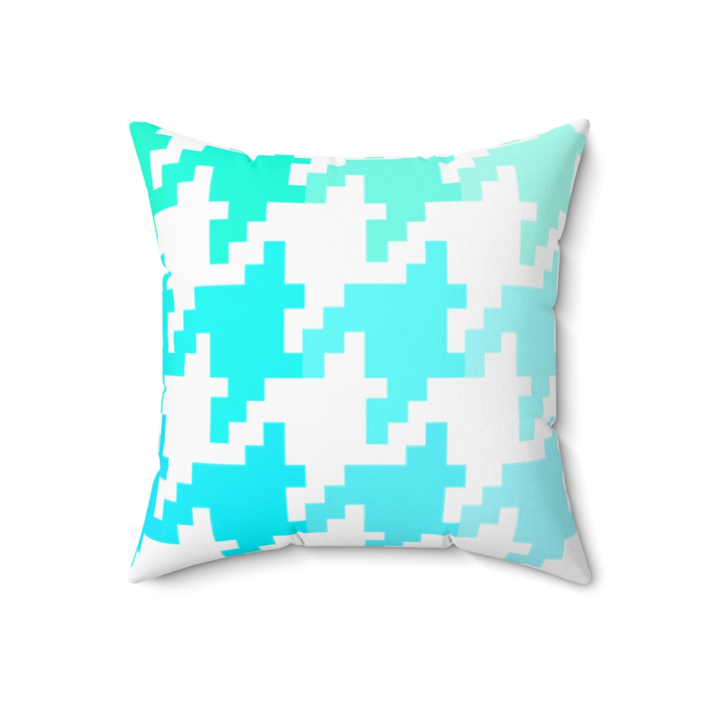 Hounds Tooth Fun Pillow Aqua/Blue