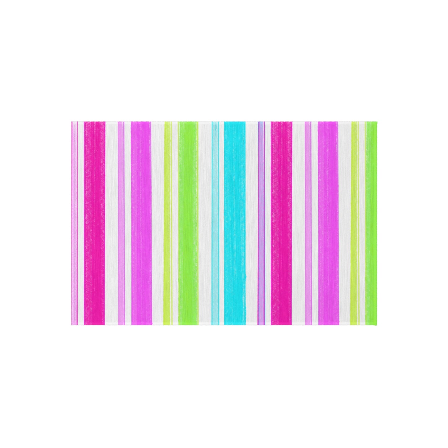 Butterfly Flutterstripe Outdoor Rug , Pinks, Greens, Aqua