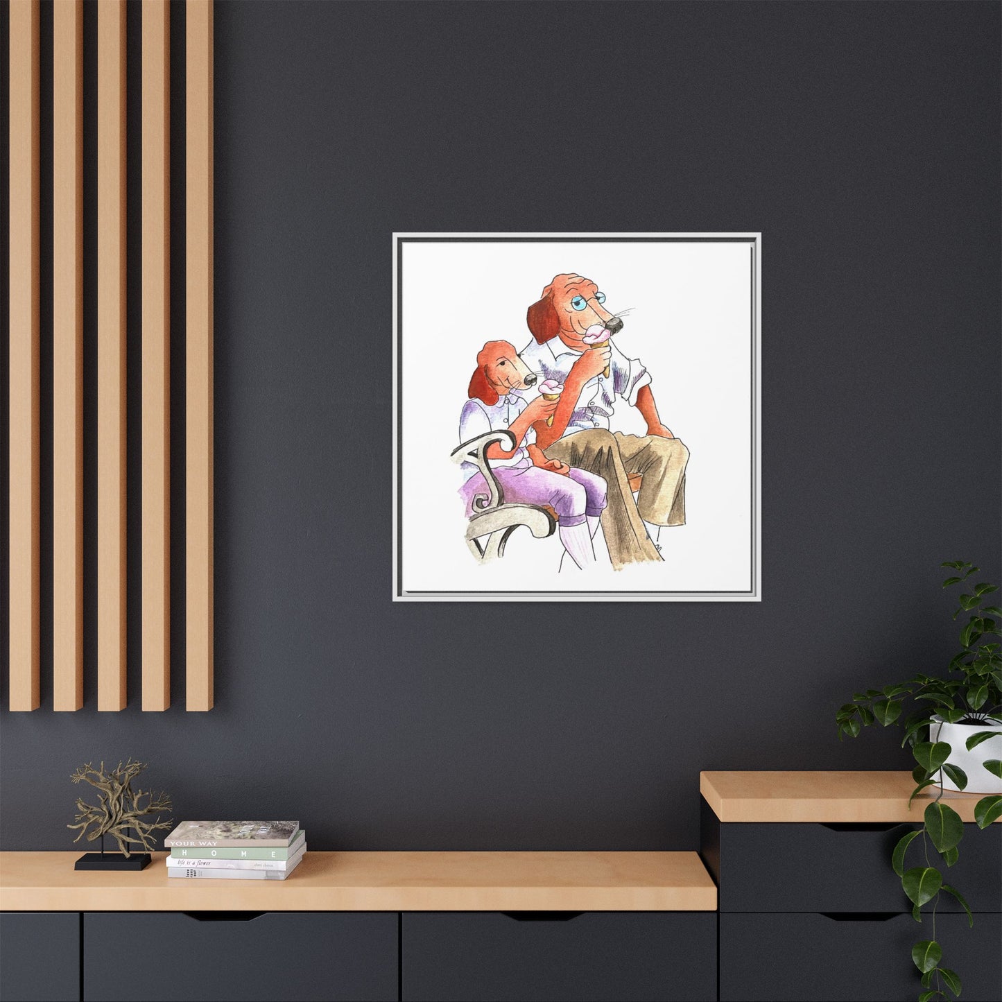 Dogi Fun Matte Canvas Framed