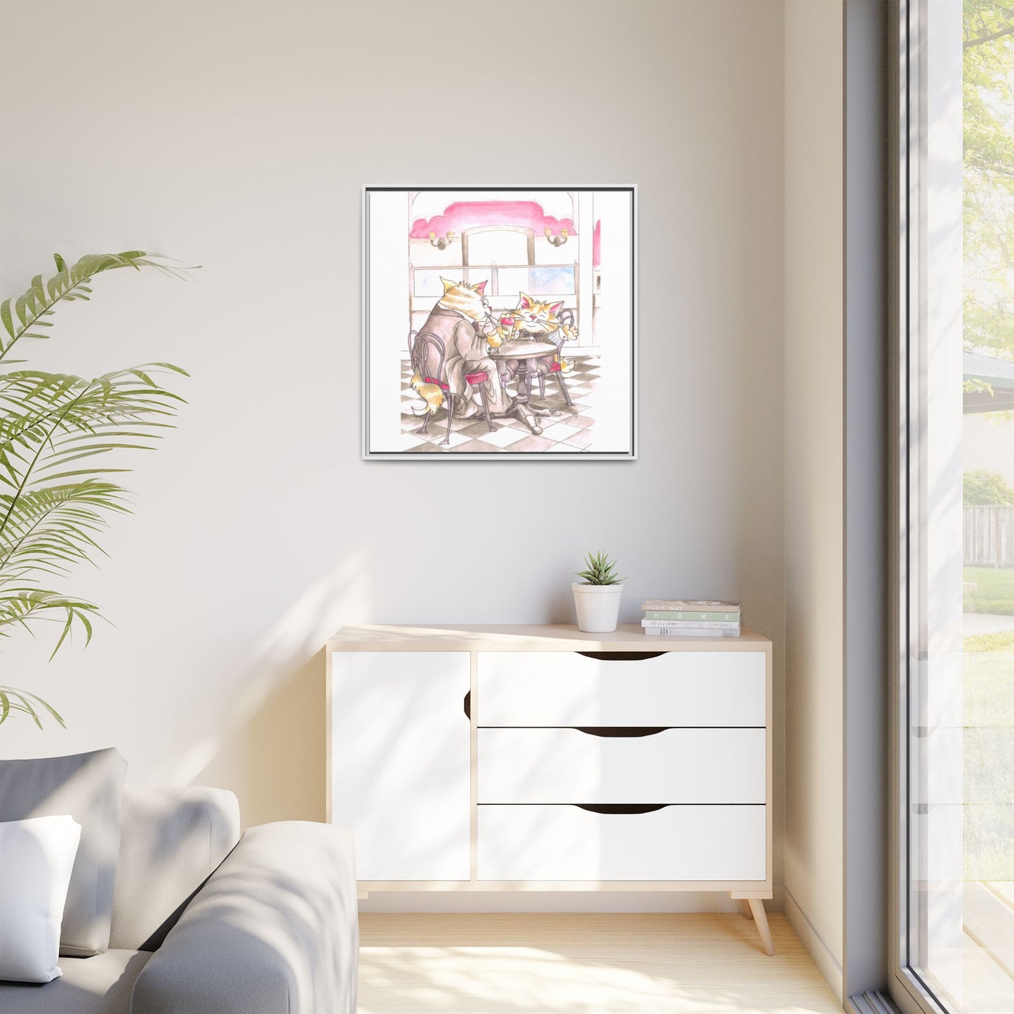 Kitty Fun Matte Canvas Framed