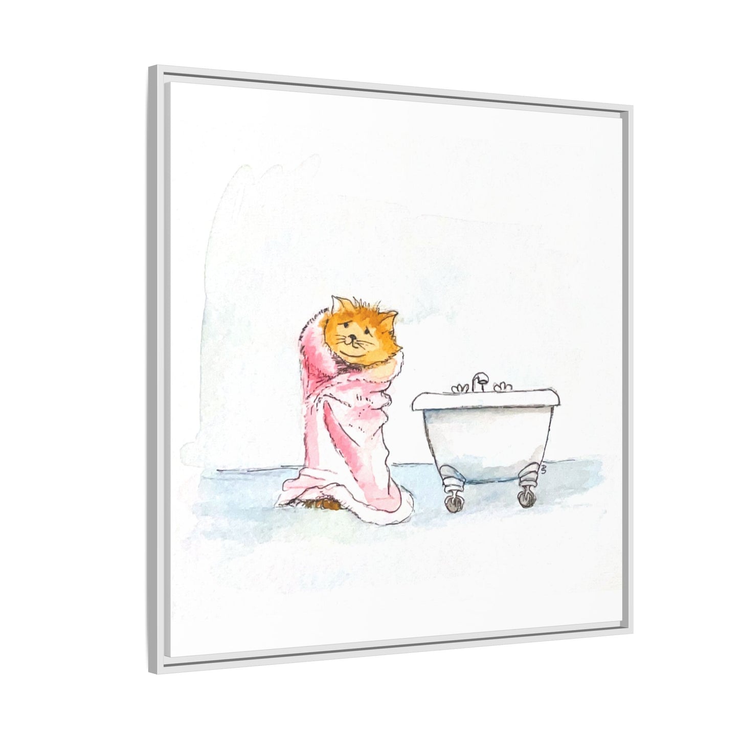 Kitty Fun Matte Canvas Framed