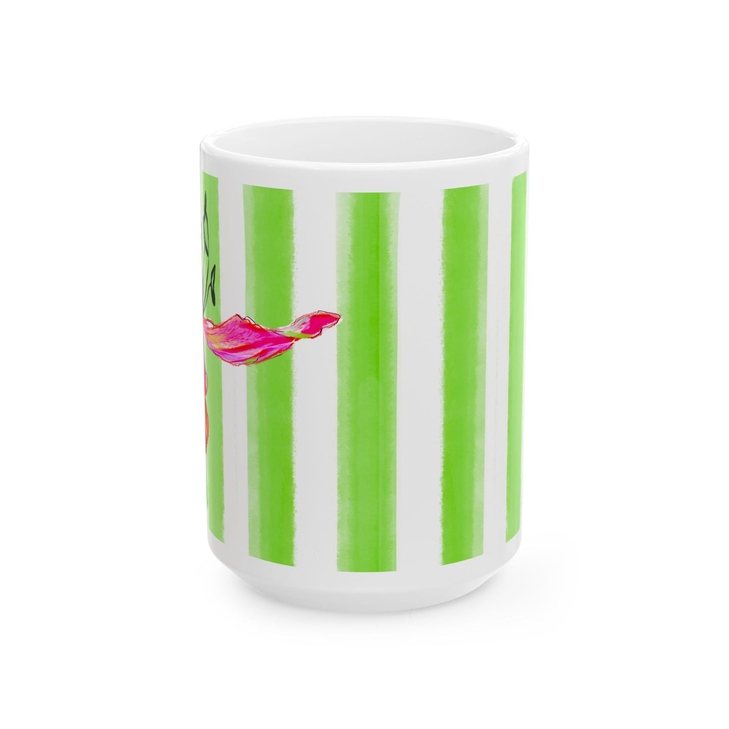 Dancing Tulips Mug Green Raspberry