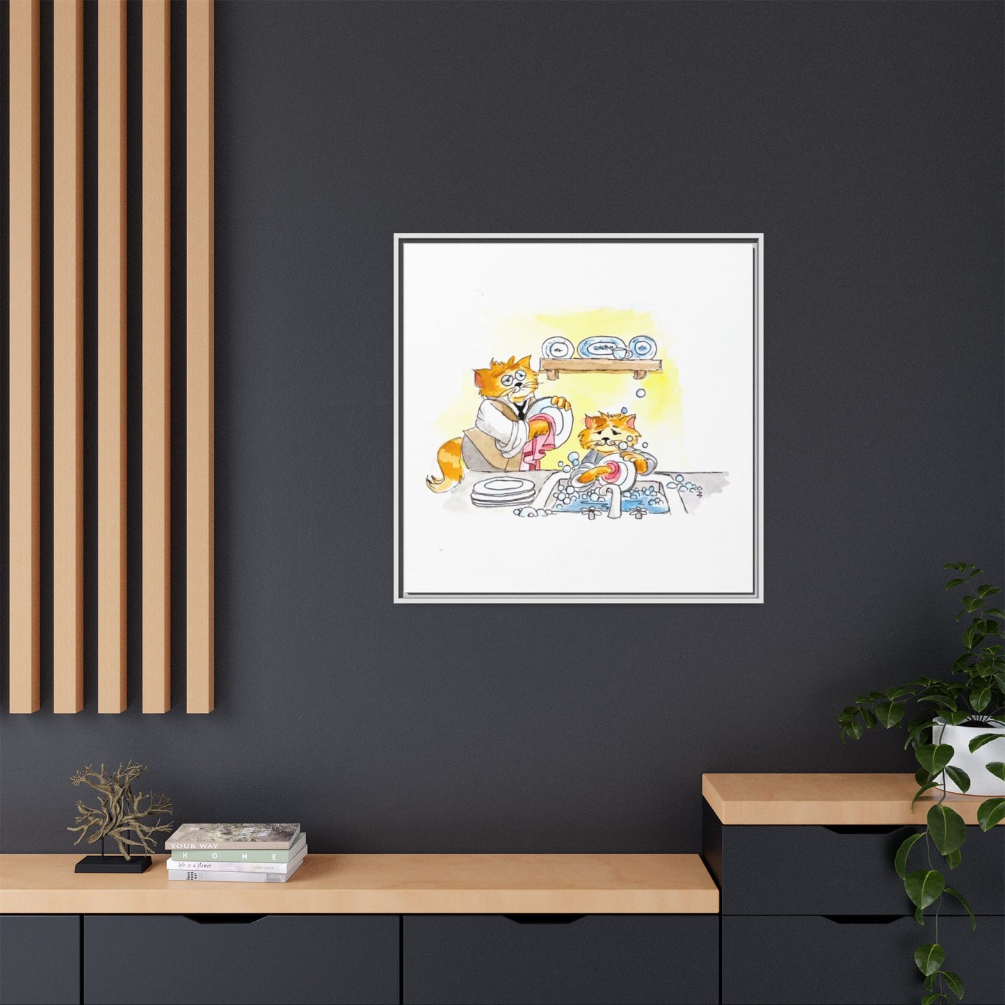 Kitty Fun Matte Canvas Framed