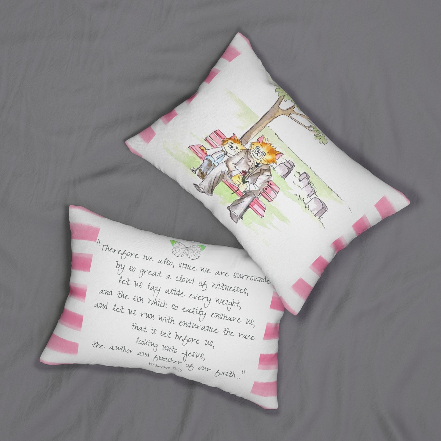 Kitty Fun Polyester Lumbar Pillow "Therefore we also..."