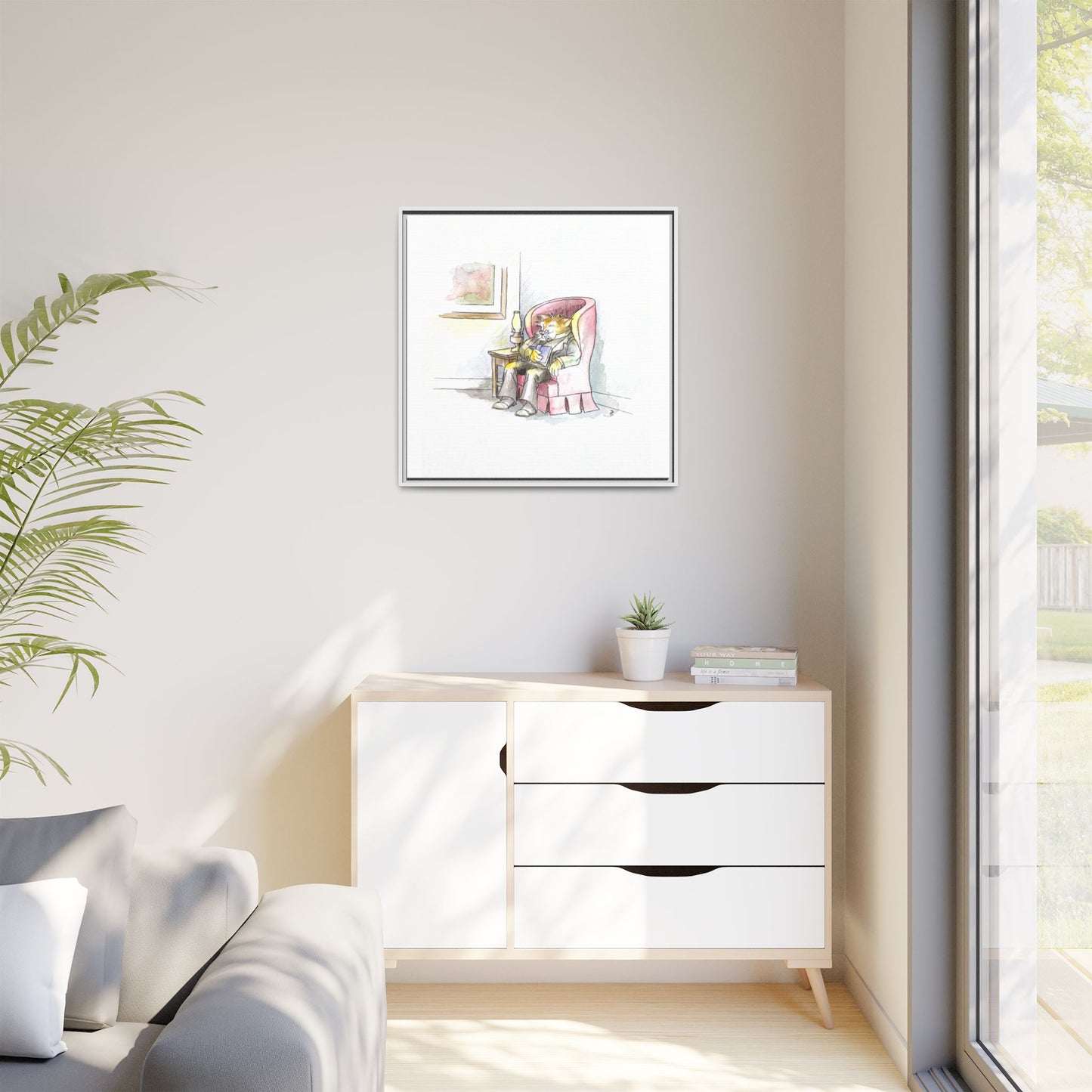 Kitty Fun Matte Canvas Framed